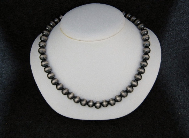 Navajo Pearfls Sterling Silver 10mm 32 Grams 18 Inches