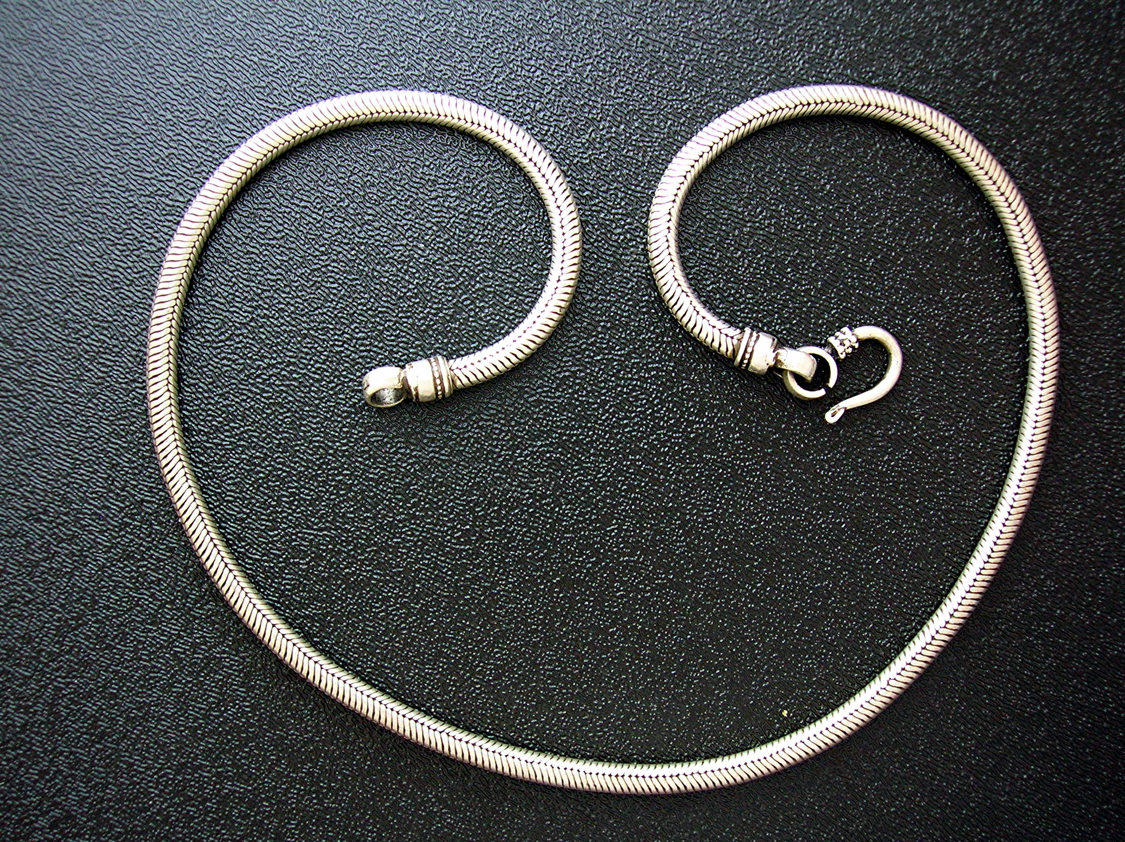 Sterling Silver Snake Chain Hook Clasp