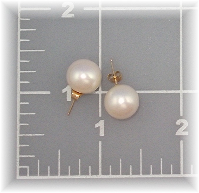 Earrings 14K Gold Cultured 11mm Pearl Stud Macys