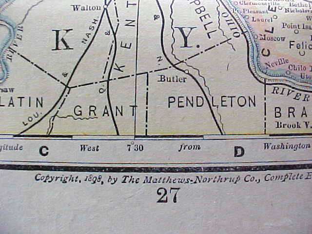 Antique Map Ohio 1901 Large Foldout
