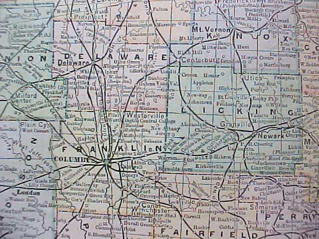 Antique Map Ohio 1901 Large Foldout