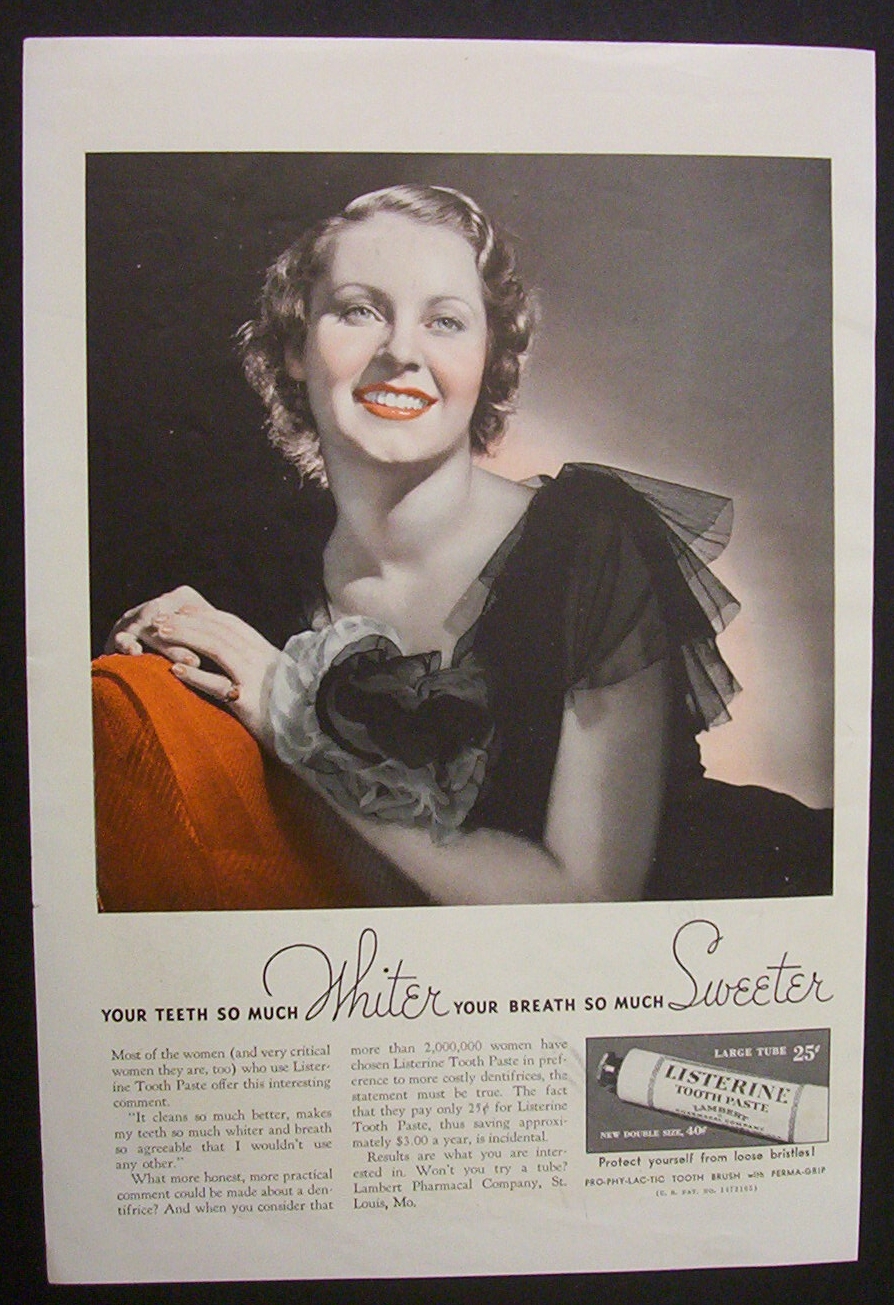 1934  Listerine  Tooth Paste
