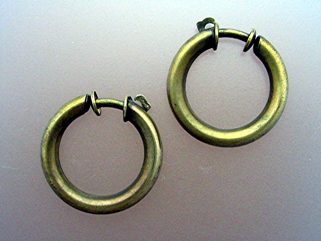 Brass Springback Hoop Earrings Germany