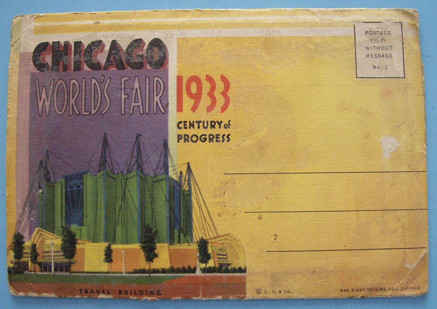 Travel Building Postcard Folder (Century Of Progress)