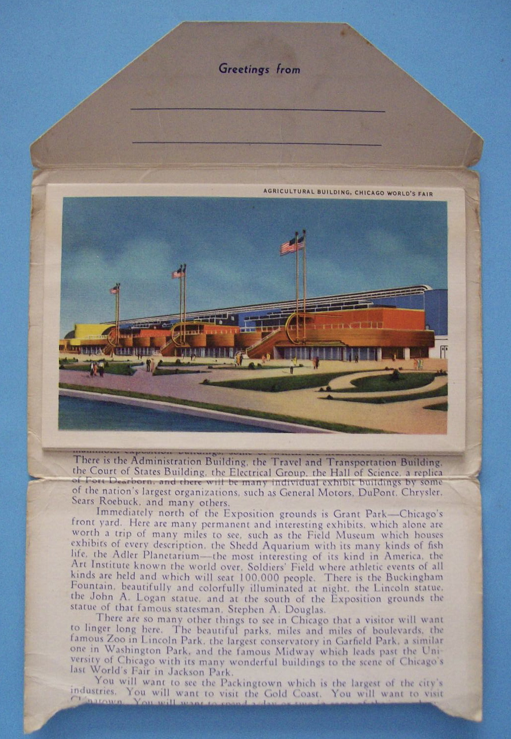 Travel Building Postcard Folder (Century Of Progress)