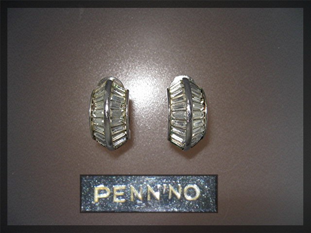 Earrings PENNINO Bagette Crystal Silver Clip Earrings
