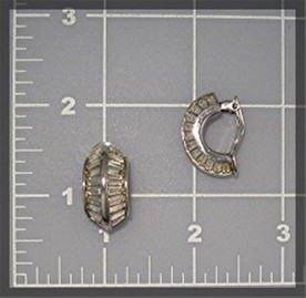 Earrings PENNINO Bagette Crystal Silver Clip Earrings