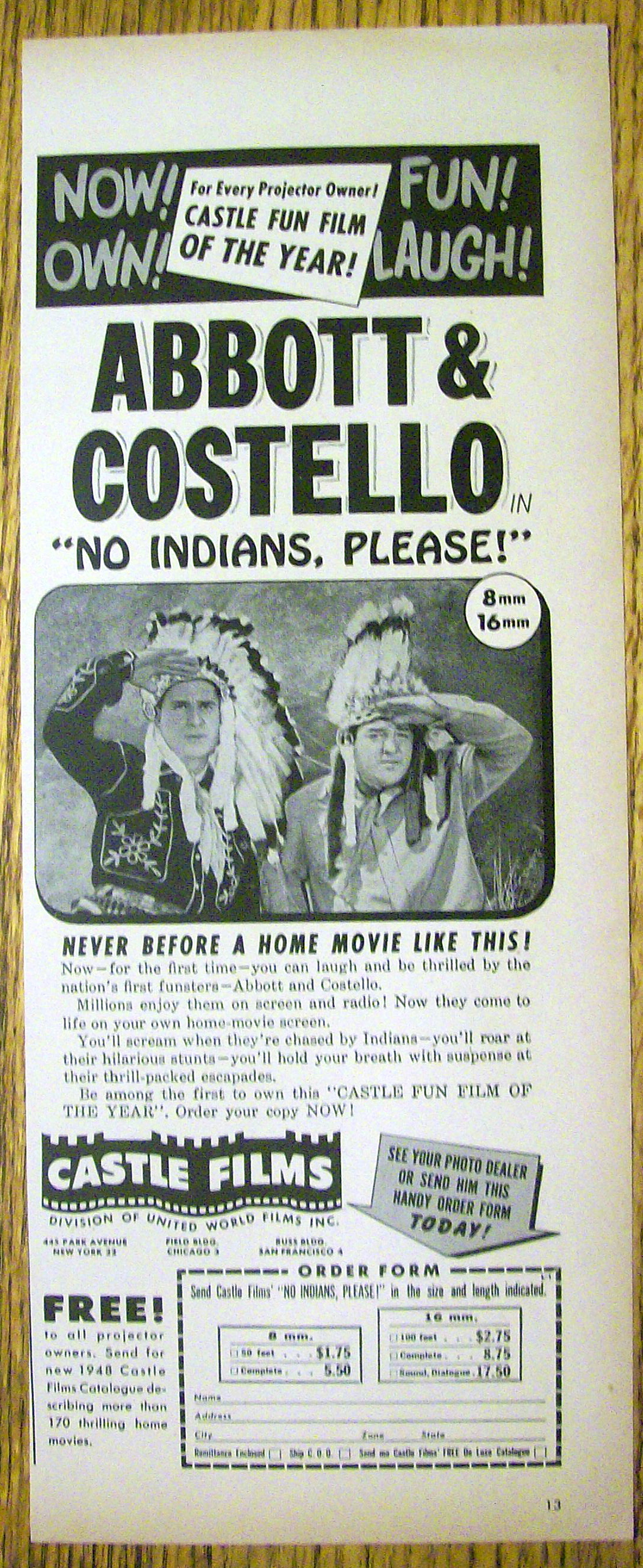 1948 Castle Films with Abbott & Costello