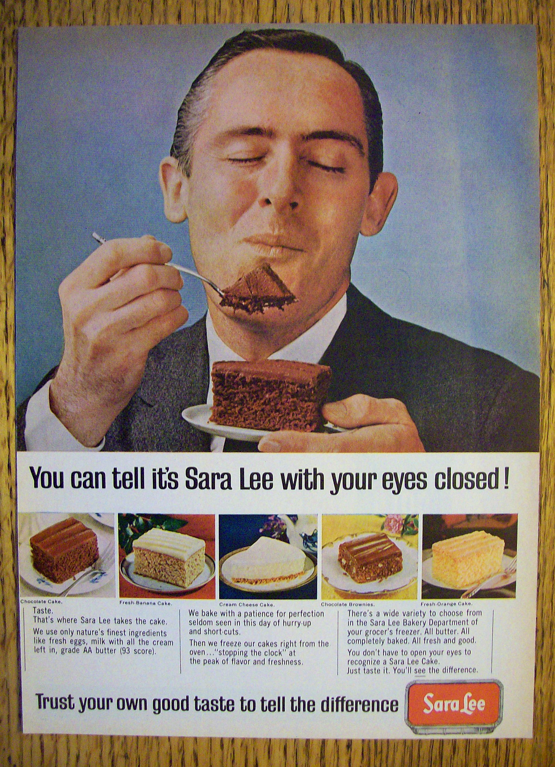 1965 Sara Lee Cake with Man Smiling And Eating Cake