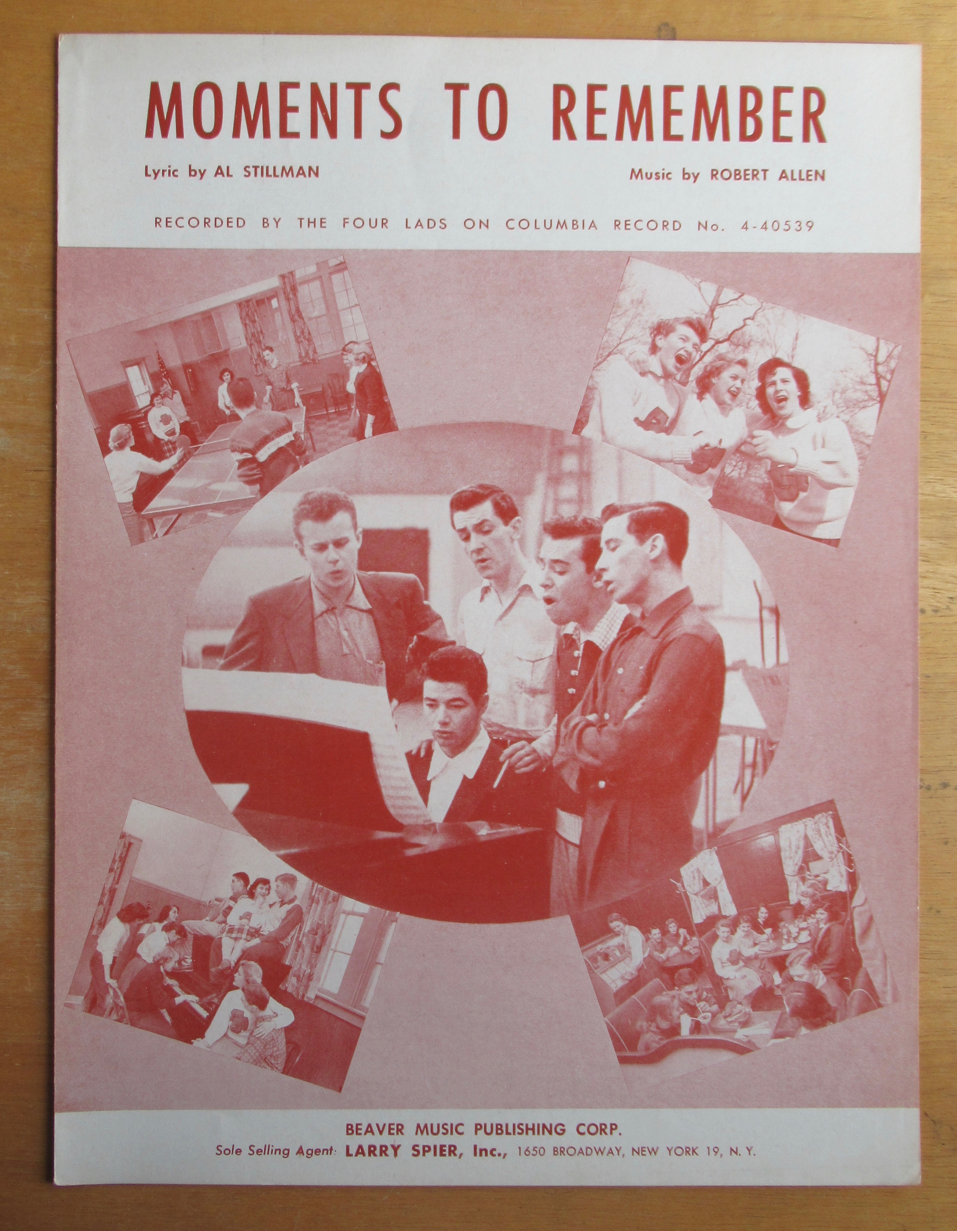 Sheet Music For 1955 Moments To Remember