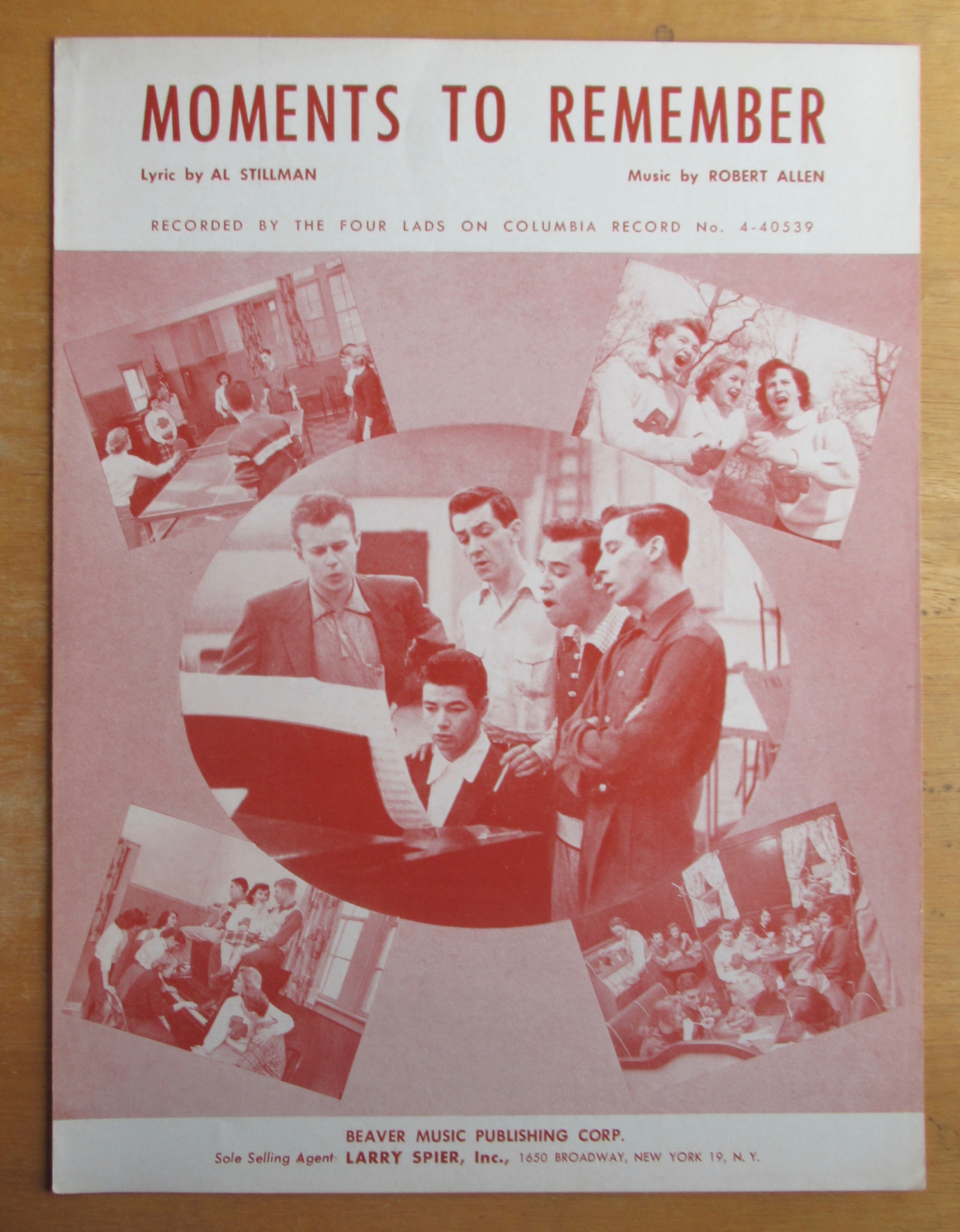 Sheet Music For 1955 Moments To Remember