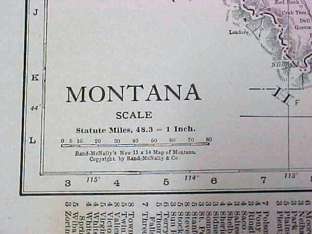 Antique Map Idaho Montana 1917 Rand McNally