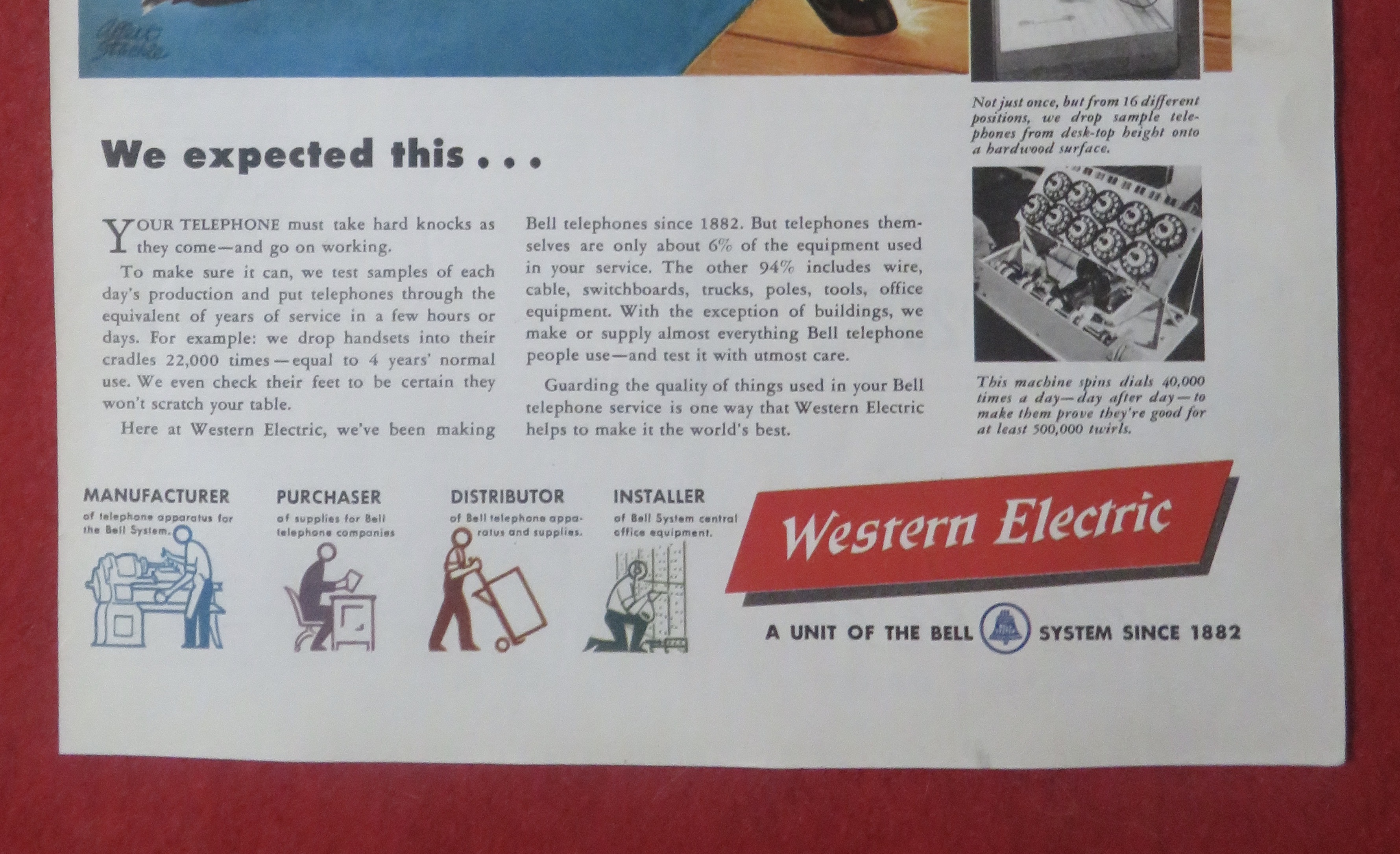 1948 Western Electric with Dog Knocking Down Table