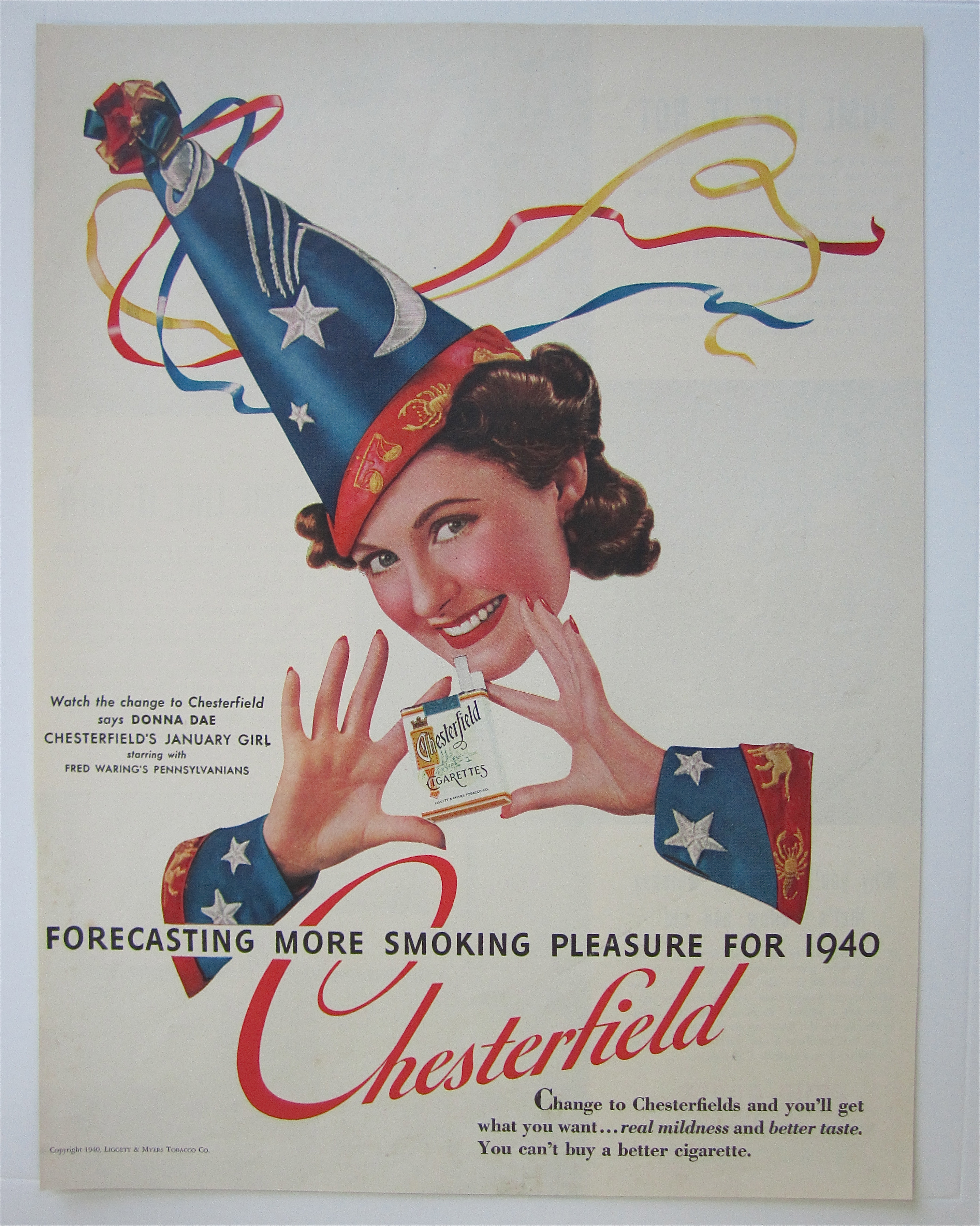 1940 Chesterfield Cigarettes with Donna Dae