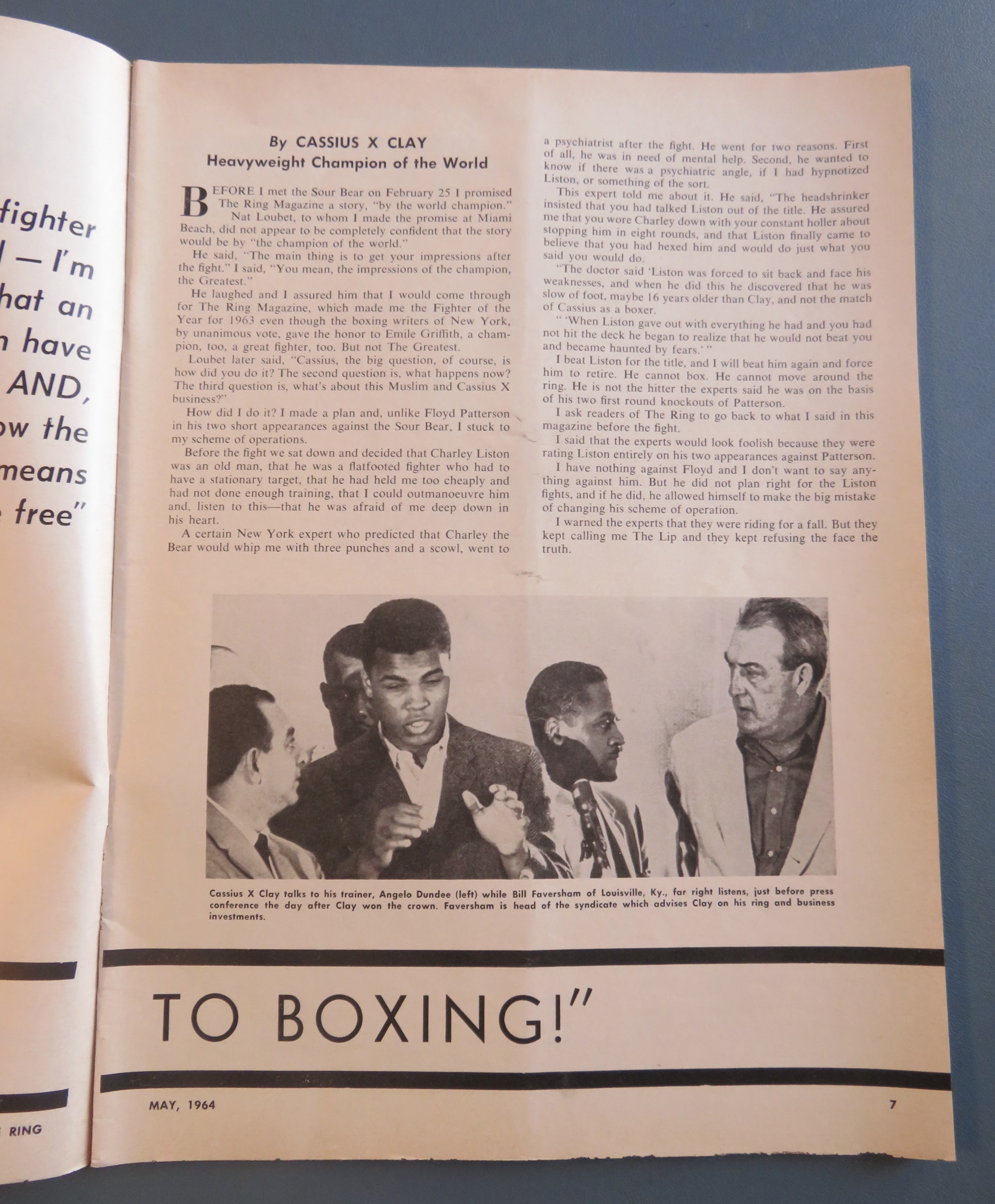 The Ring Magazine May 1964 I Predict By Cassius Clay