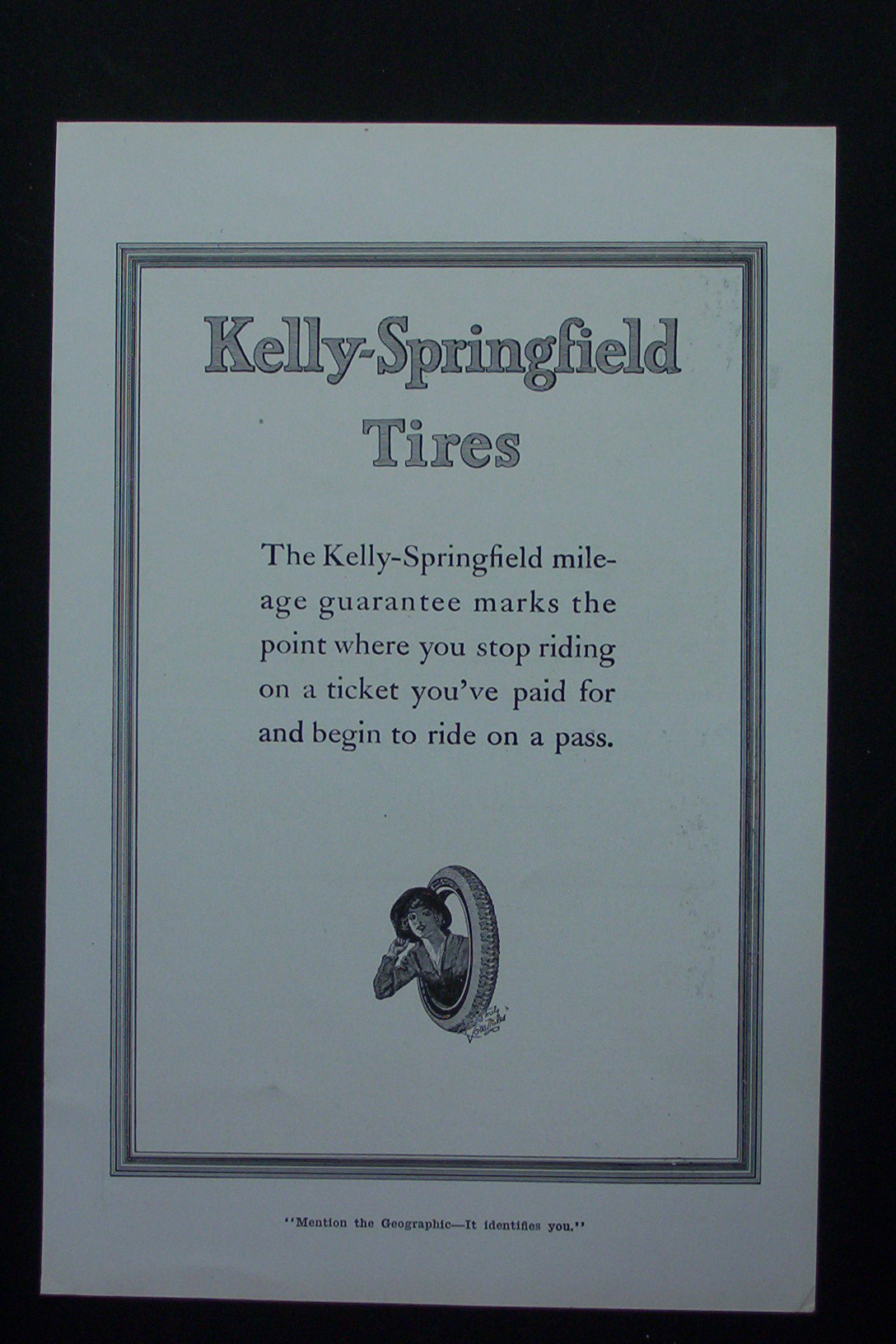 1917 Kelly-Springfield Tires with Woman Inside a Tire