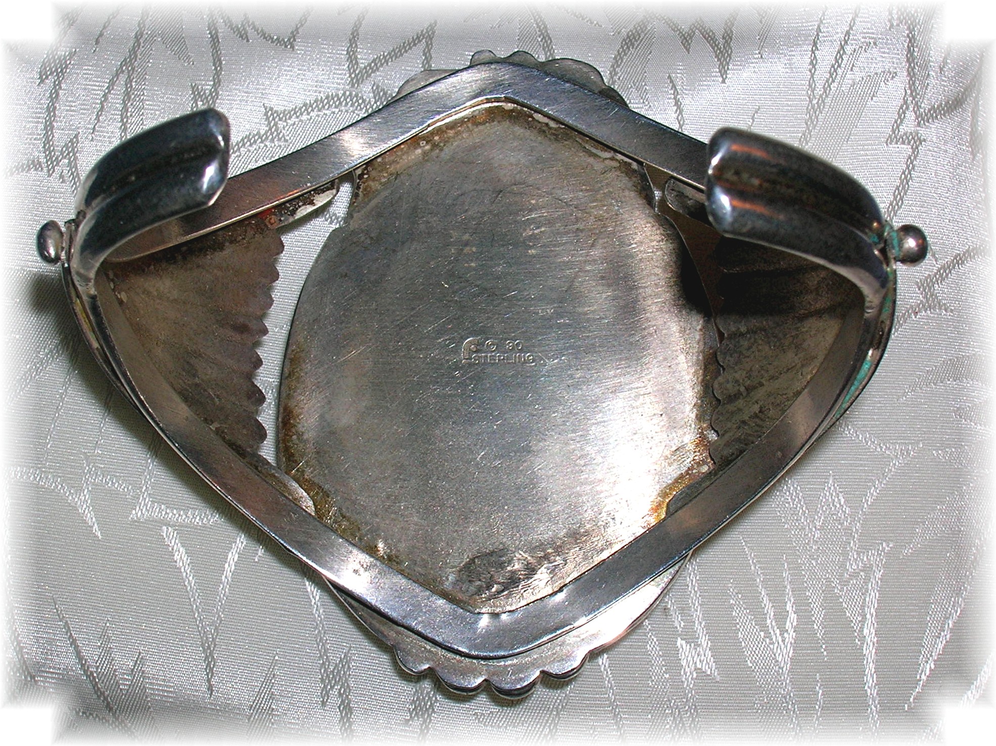 Carol Felley Sterling Silver Onyx Cuff Santa Fe Style