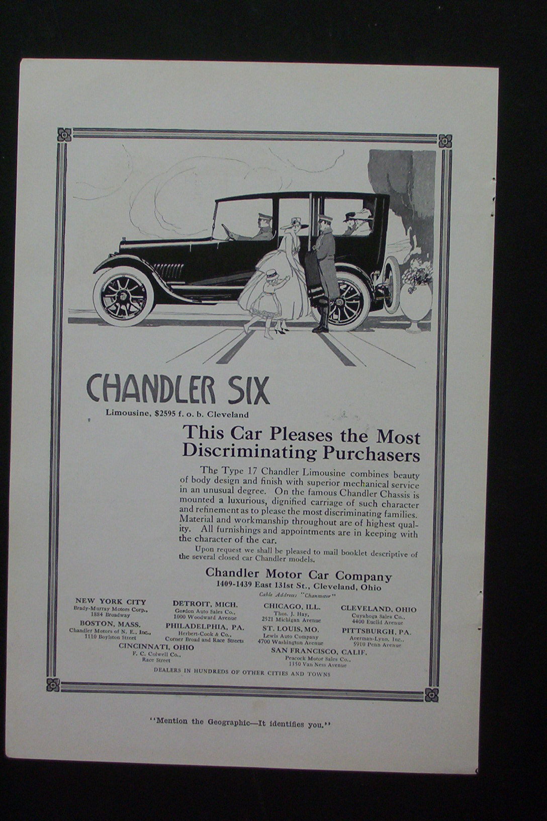 1916 Chandler Motor Car Company w/People By a Car