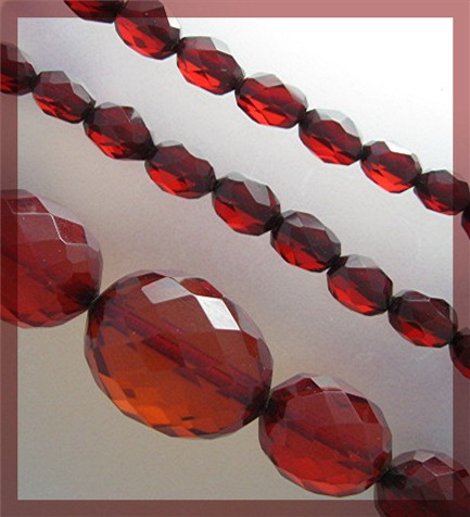 Necklace Cherry Amber Faceted Graduated Antique