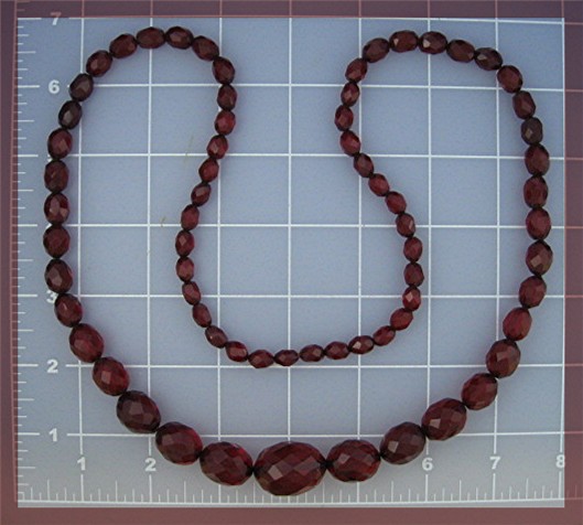 Necklace Cherry Amber Faceted Graduated Antique