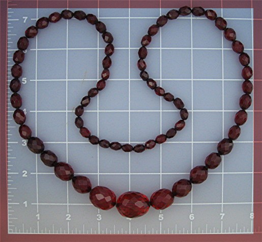Necklace Cherry Amber Faceted Graduated Antique