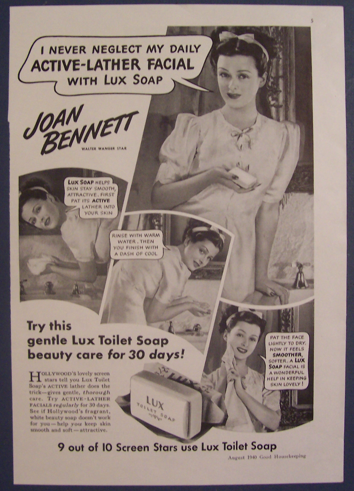 1940  Lux  Toilet  Soap  with  Joan  Bennett