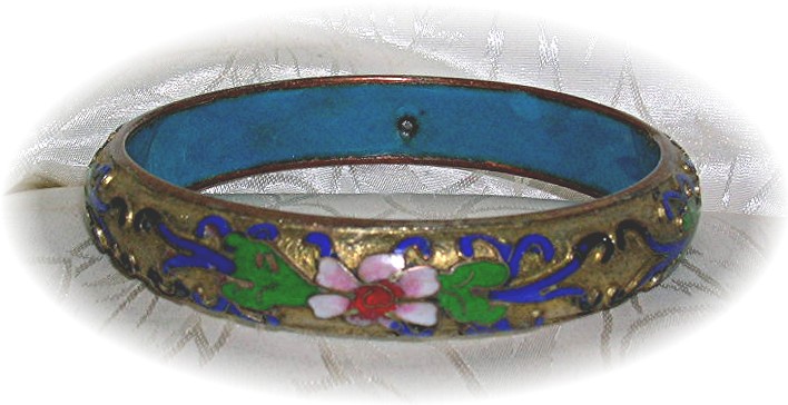 Antique Blue Enamel & Cloisinee Bracelet