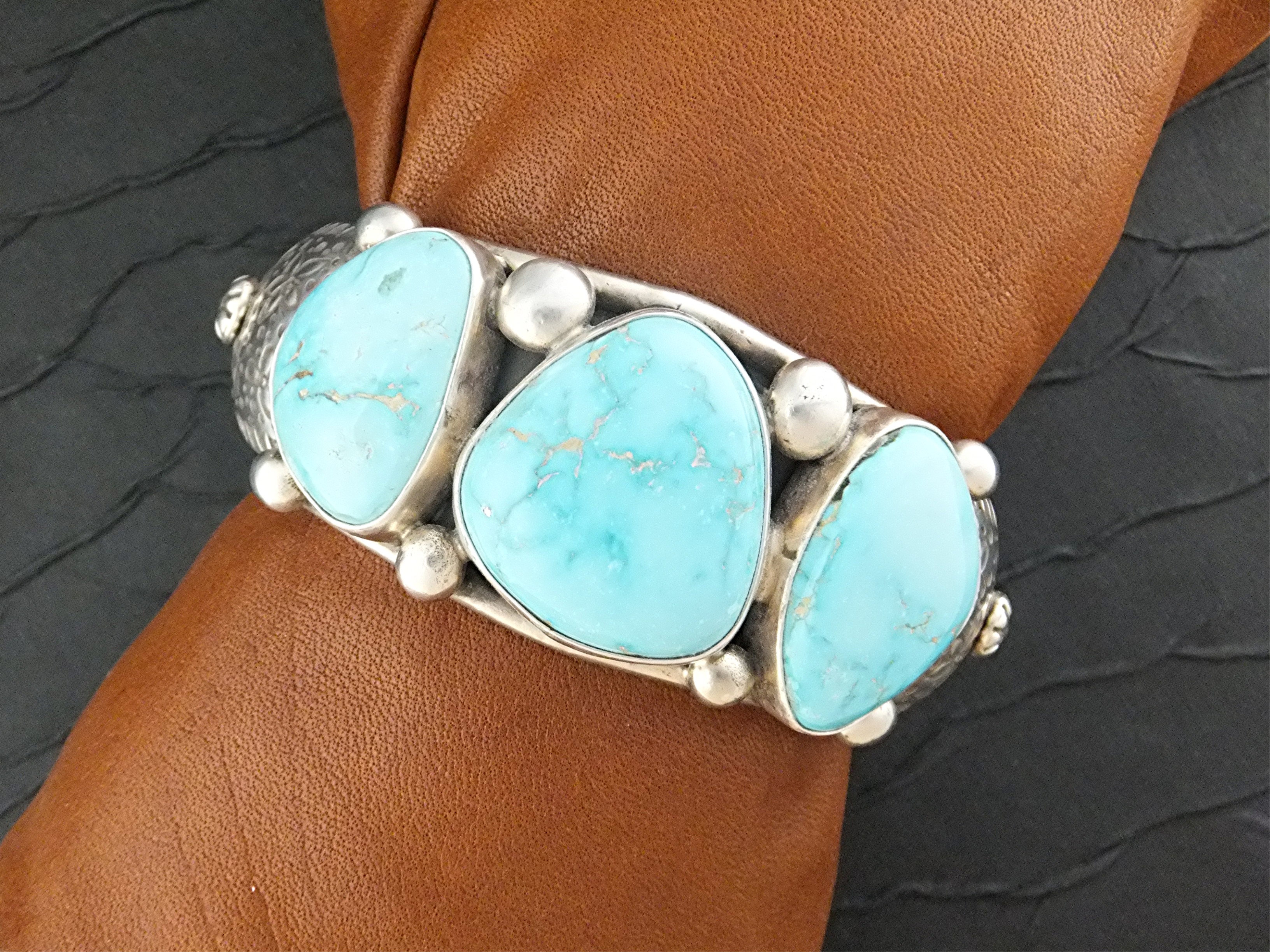 David Toutman Sterling Silver Kingman Turquoise Cuff