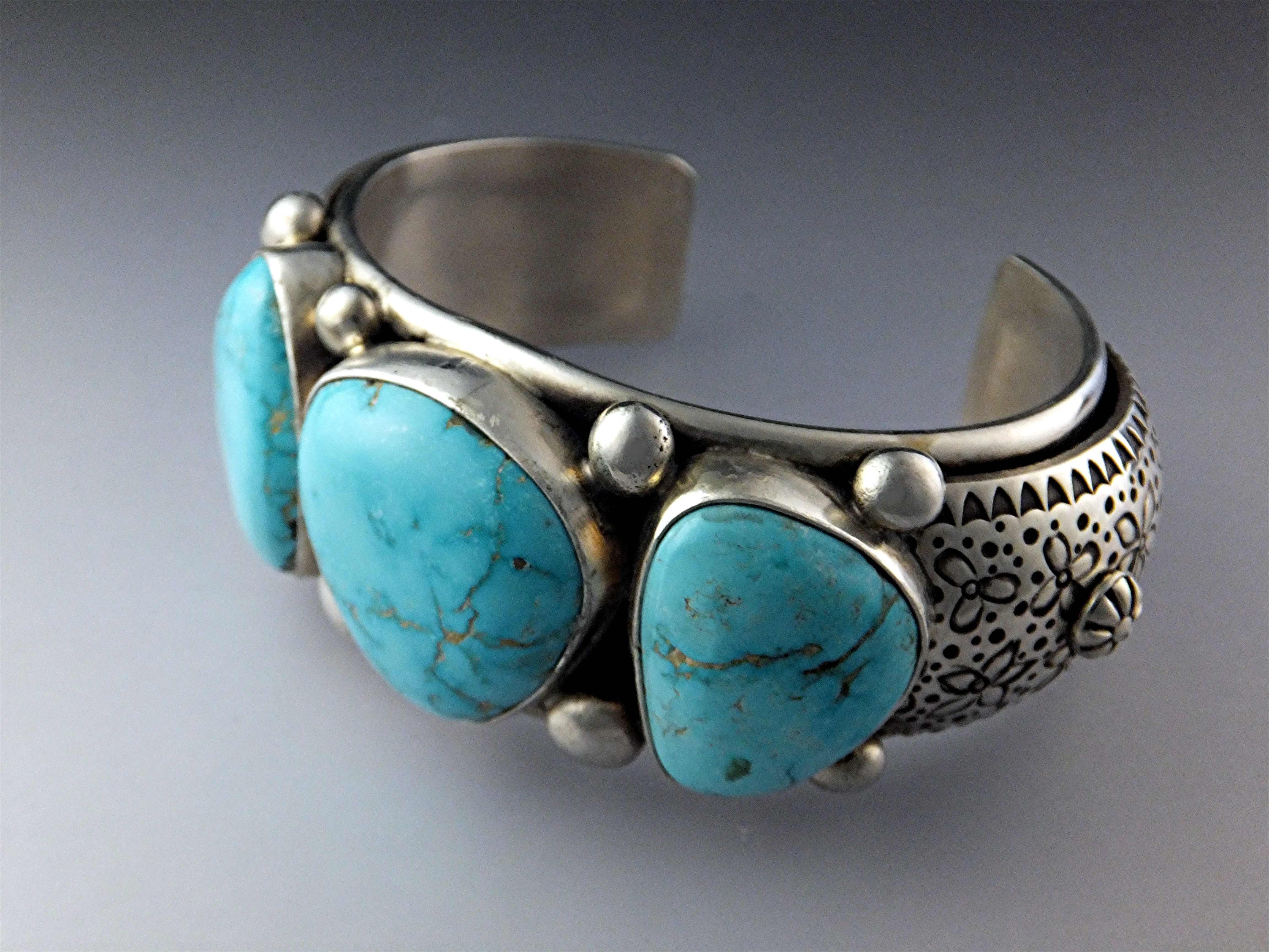 David Toutman Sterling Silver Kingman Turquoise Cuff