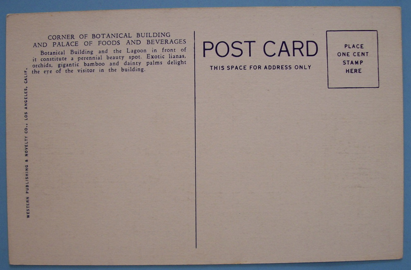 1935 California Pacific Expo Botanical Bldg Postcard