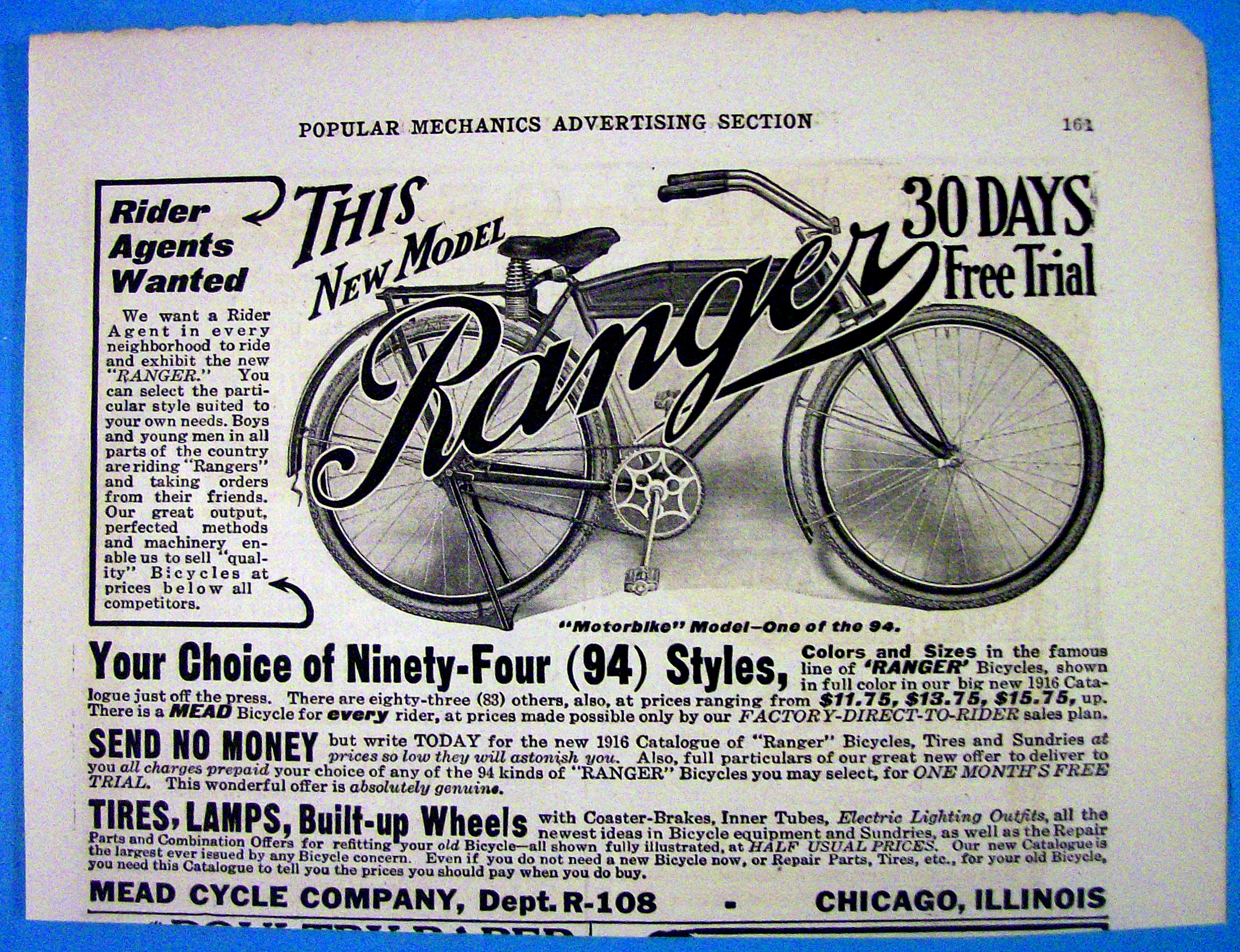 1916 Ranger with Motorbike Model