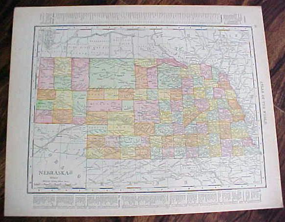 Antique Map Kansas Nebraska 1912
