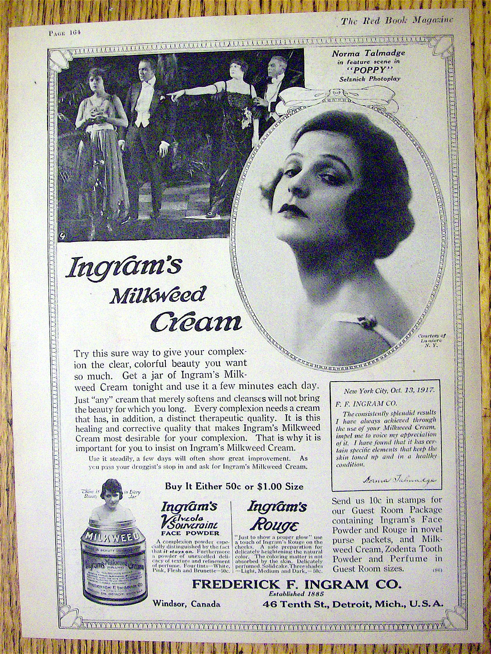 1918 Ingram's Milkweed Cream with Norma Talmadge