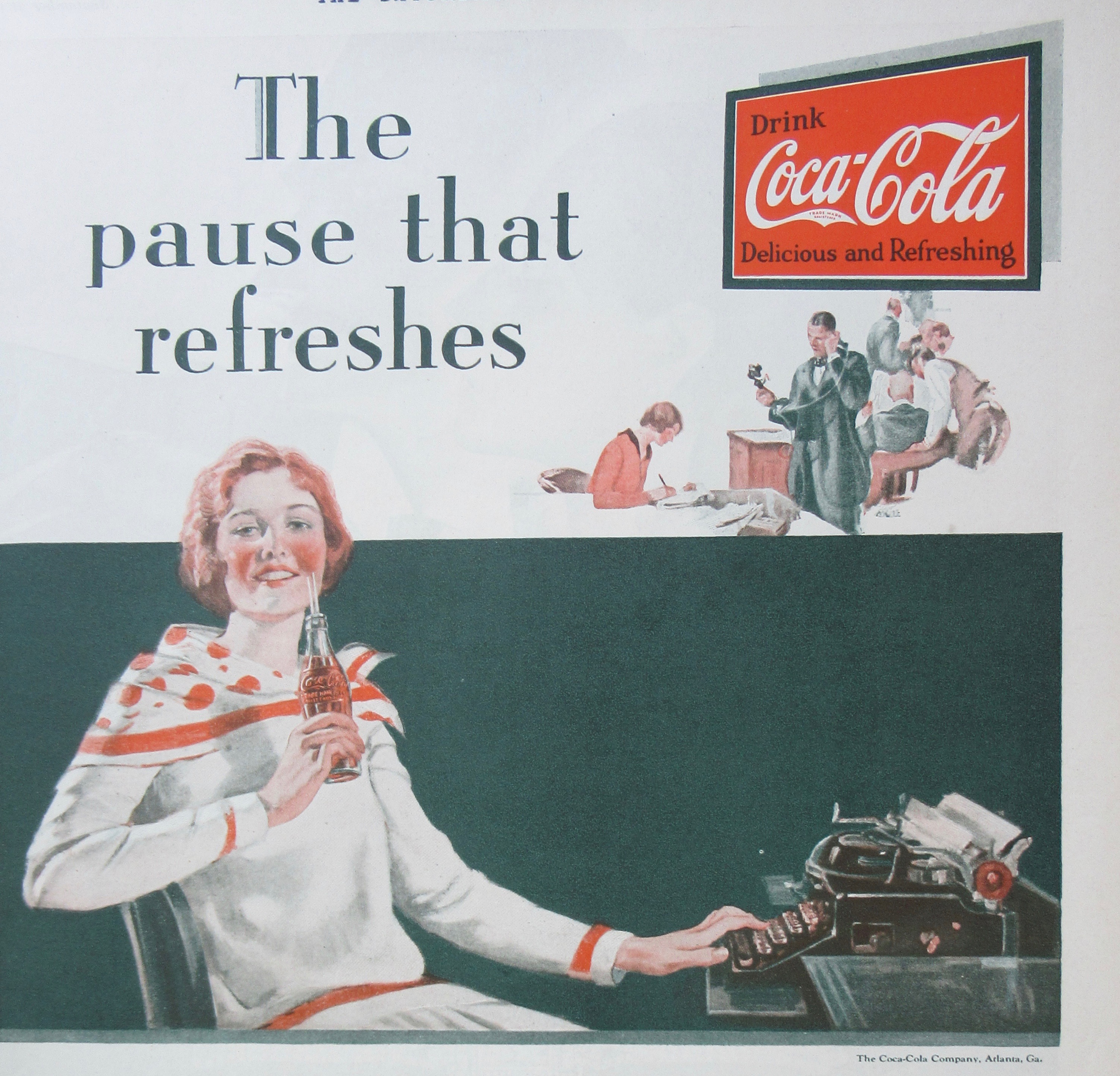 1929 Coca Cola (Coke) with Woman Taking A Break