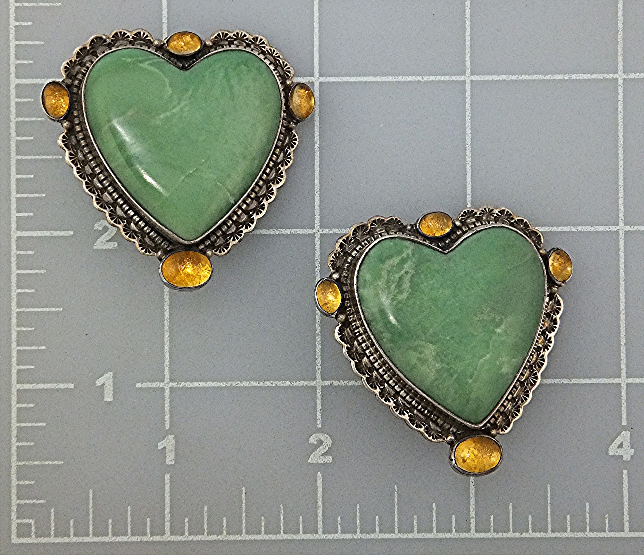 David Troutman Sterling Silver Turquoise Citrine Earrin