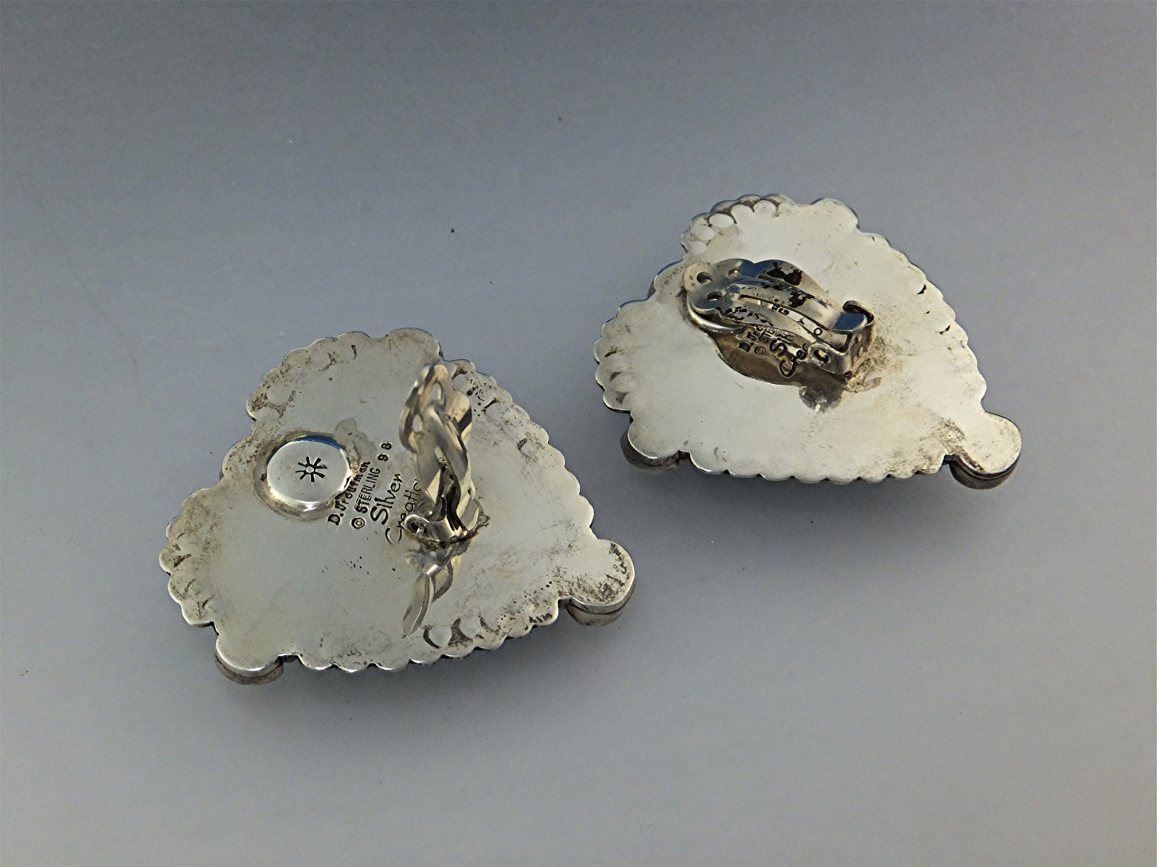 David Troutman Sterling Silver Turquoise Citrine Earrin