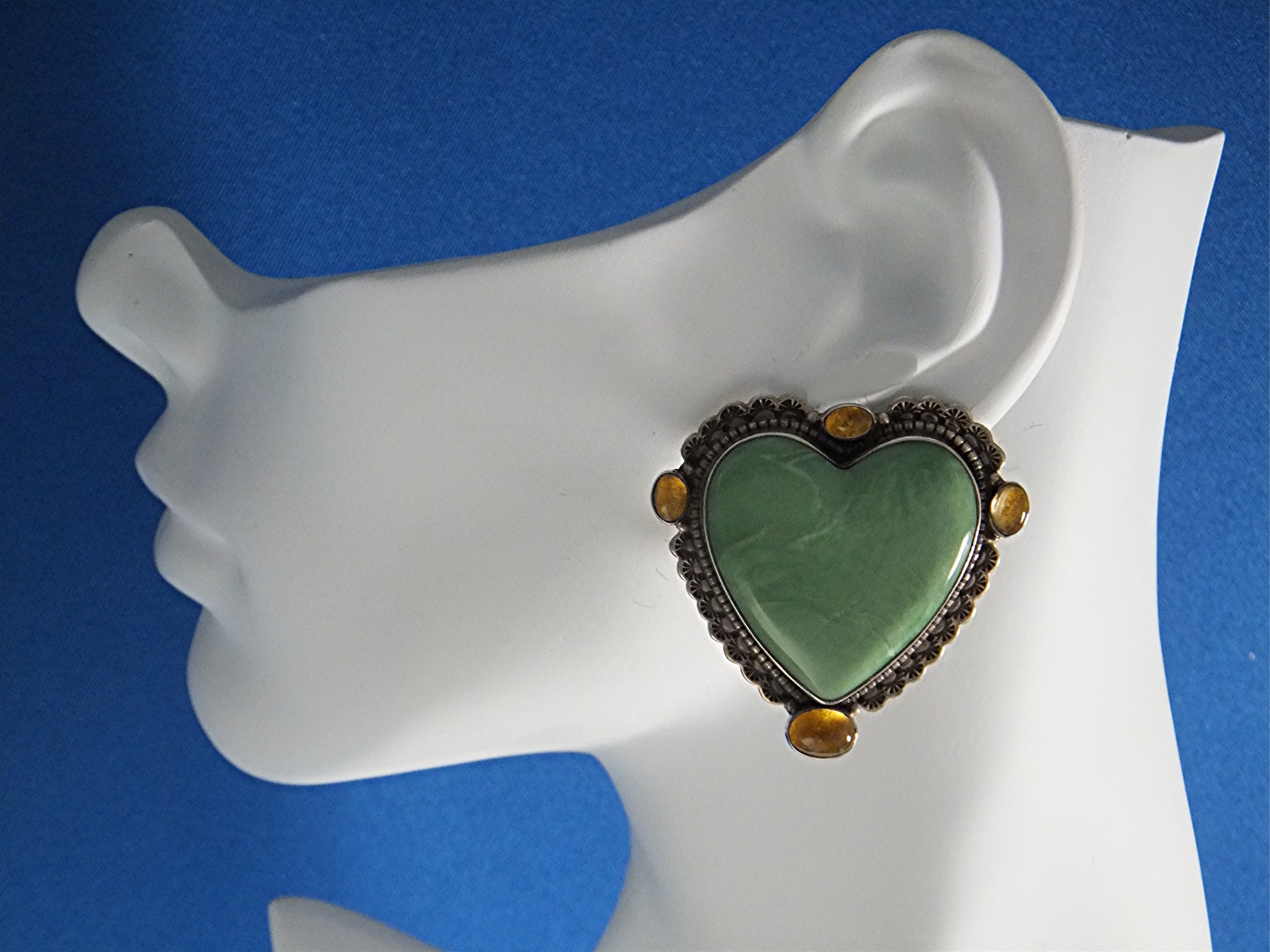 David Troutman Sterling Silver Turquoise Citrine Earrin