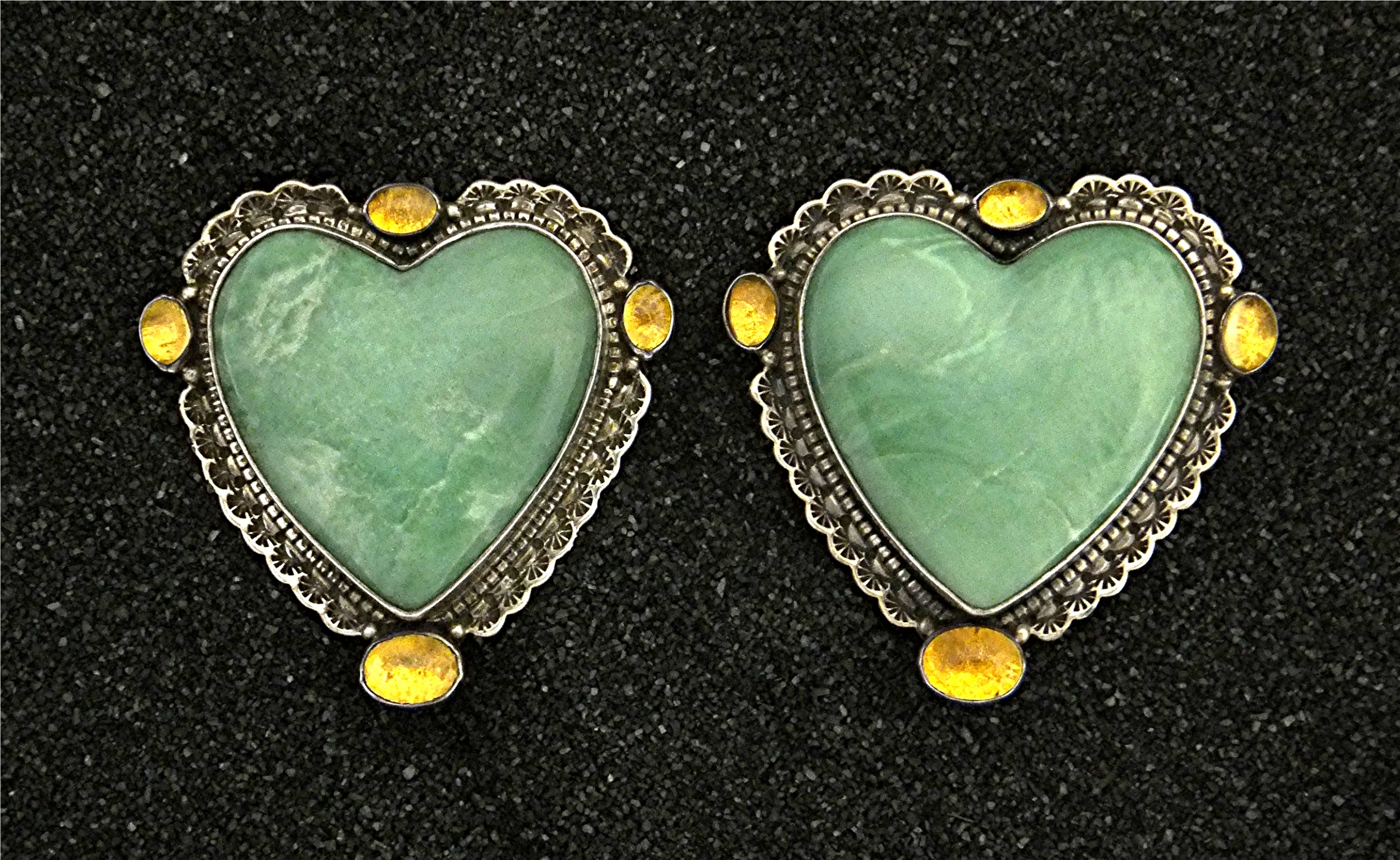 David Troutman Sterling Silver Turquoise Citrine Earrin
