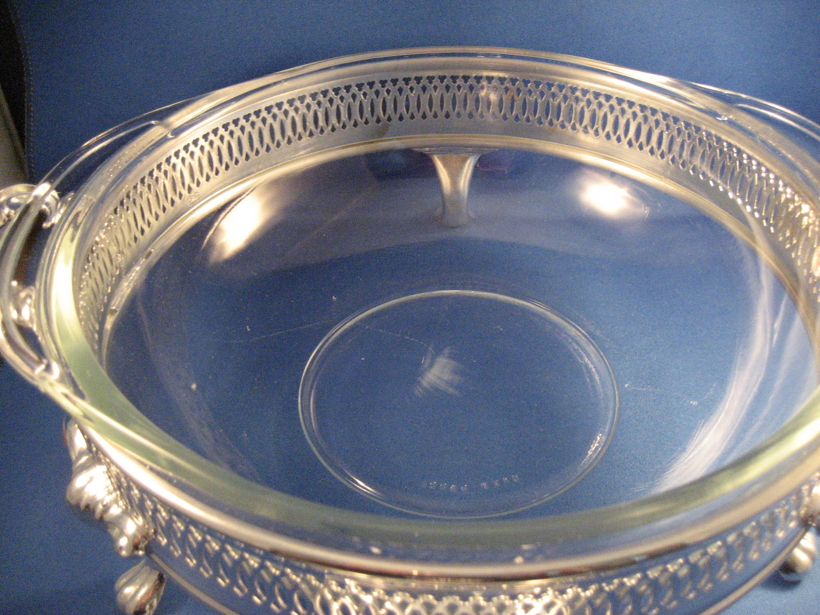 Silver Glass Lined Serving Dish