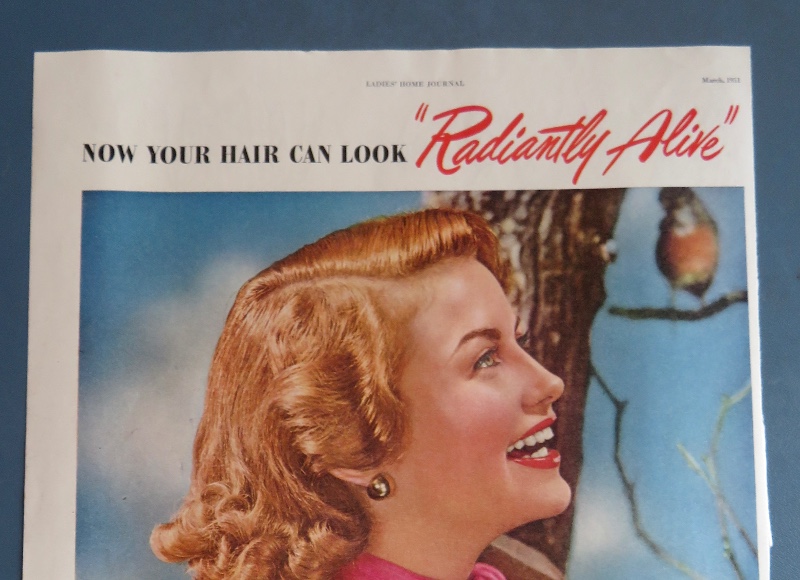 1951 Prell Shampoo With Lovely Red Haired Woman