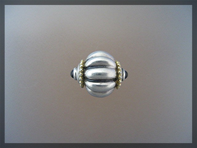 Ring Sterling Silver Gold  Black Onyx  Elli Margette