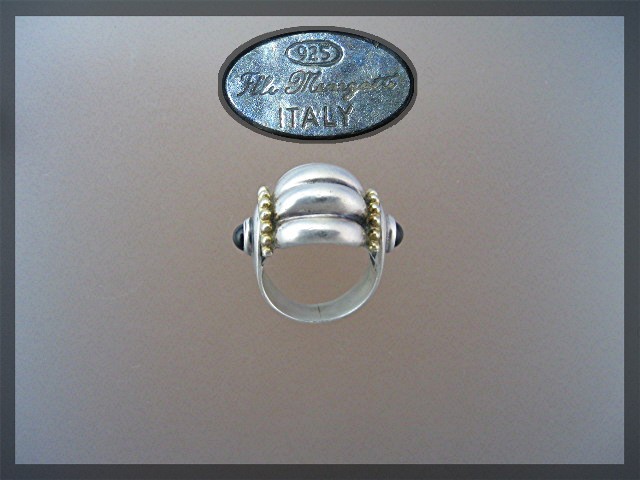 Ring Sterling Silver Gold  Black Onyx  Elli Margette