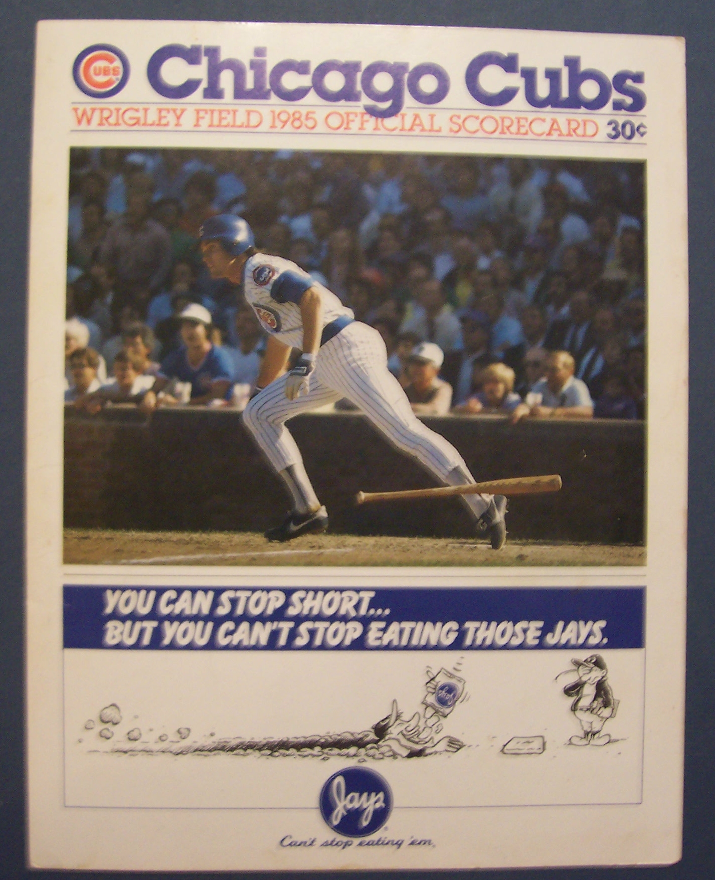 Chicago Cubs Official Scorecard - 1985