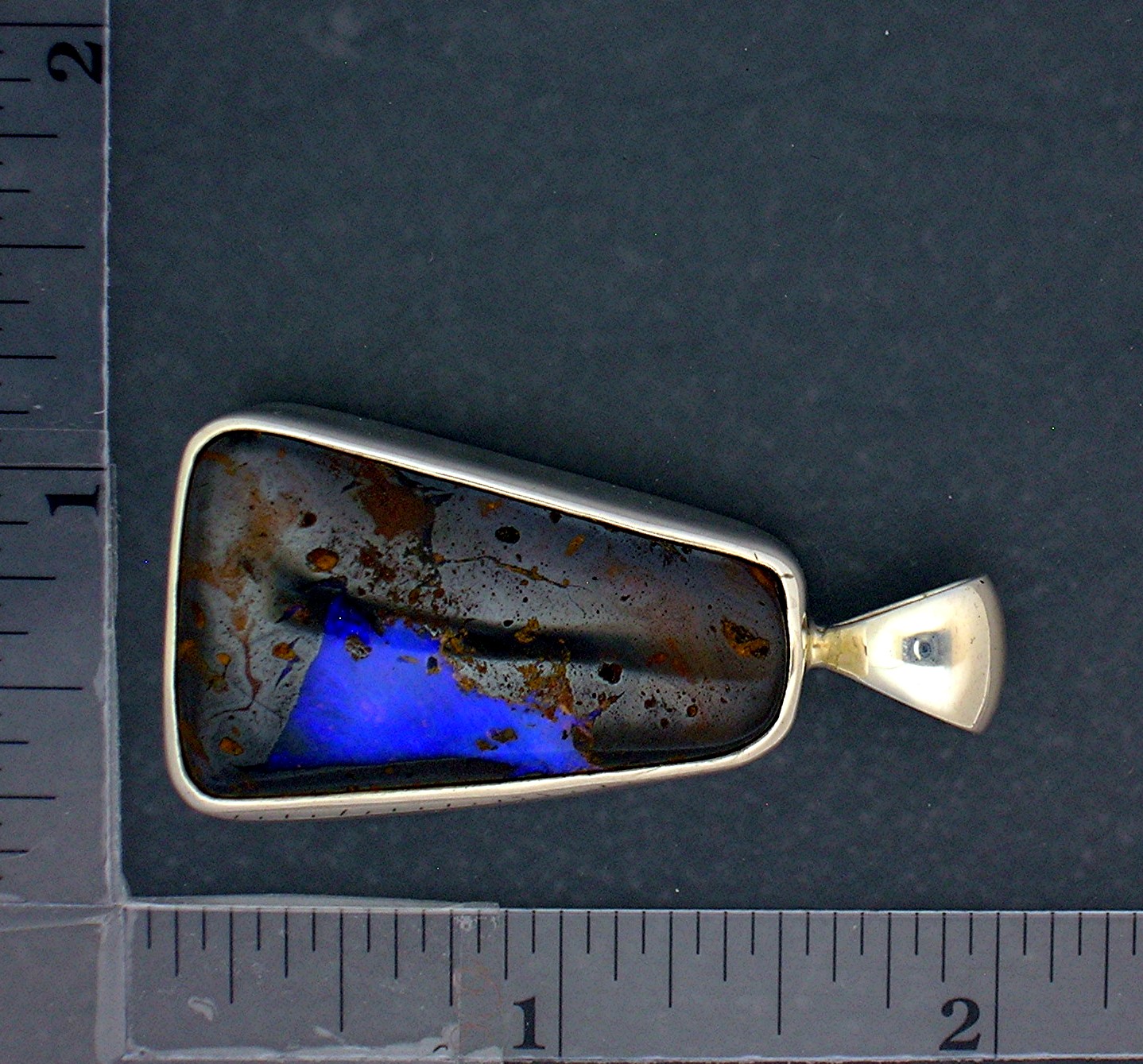 Boulder Opal Sterling Silver Signed STARBORN  Pendant .
