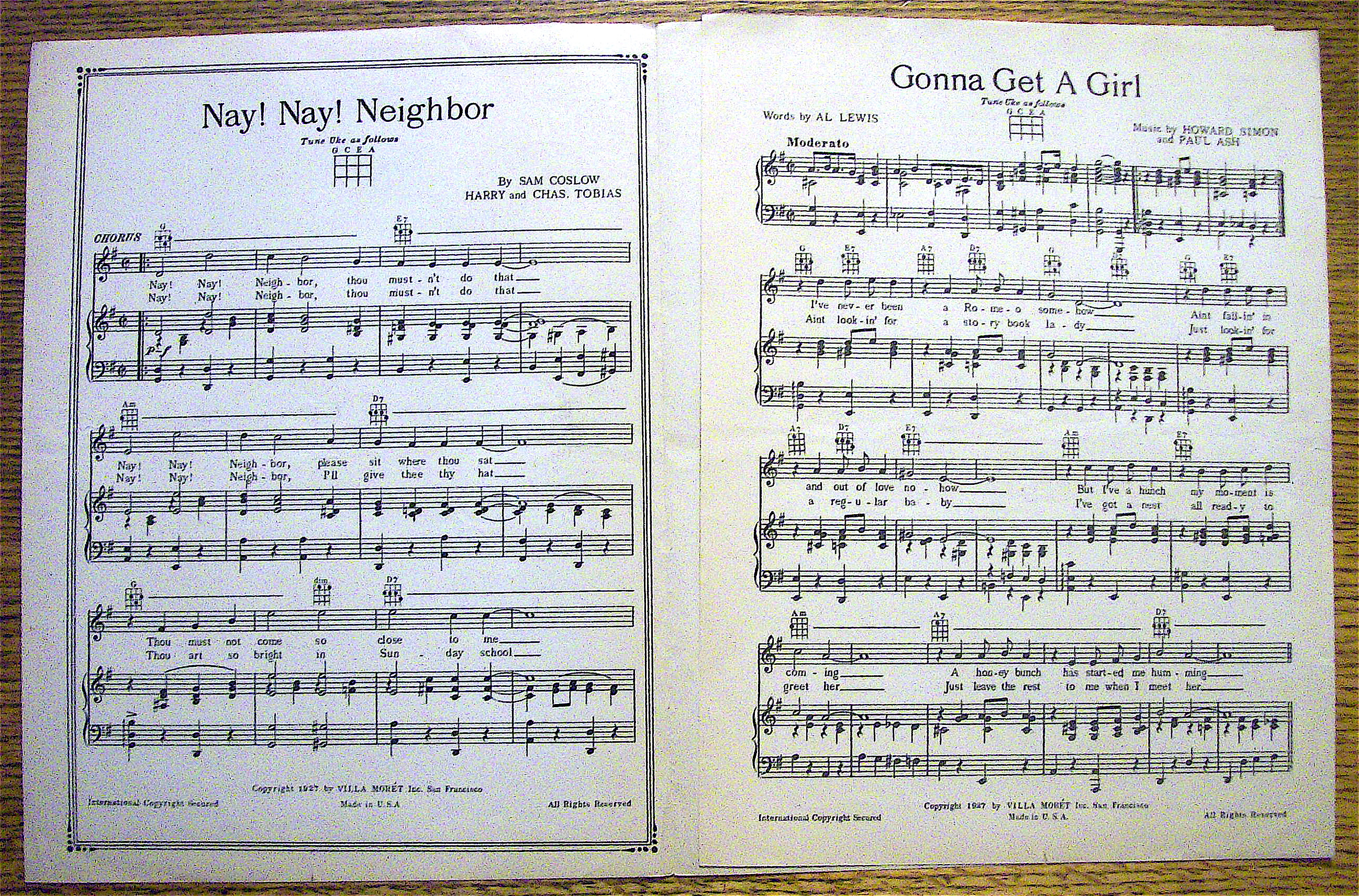 Sheet Music For 1927 Gonna Get A Girl