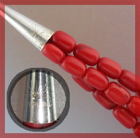 Native American Coral 3 Strand Sterling Silver Points