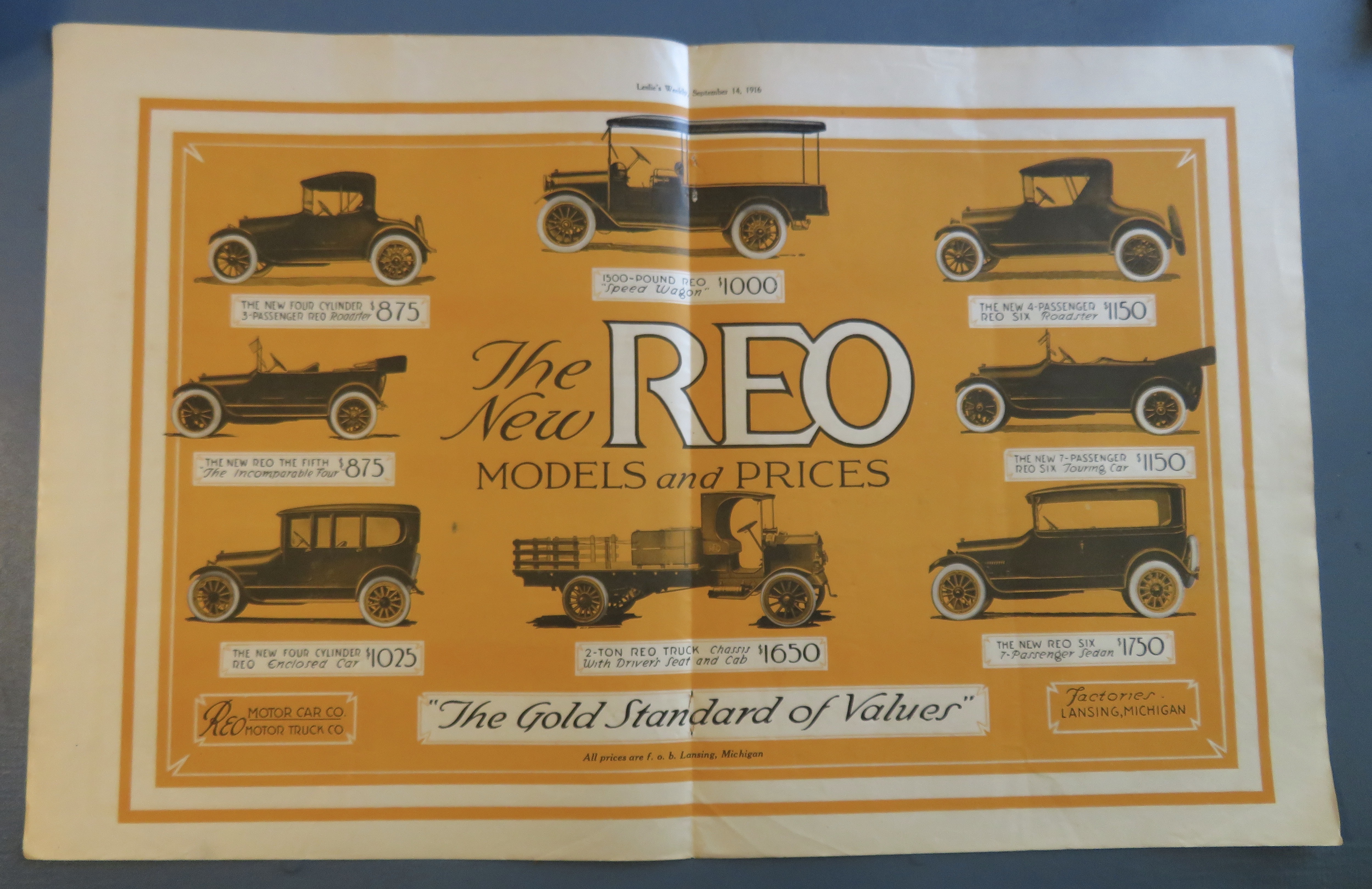 1916 REO Automibiles with Models & Prices For Value