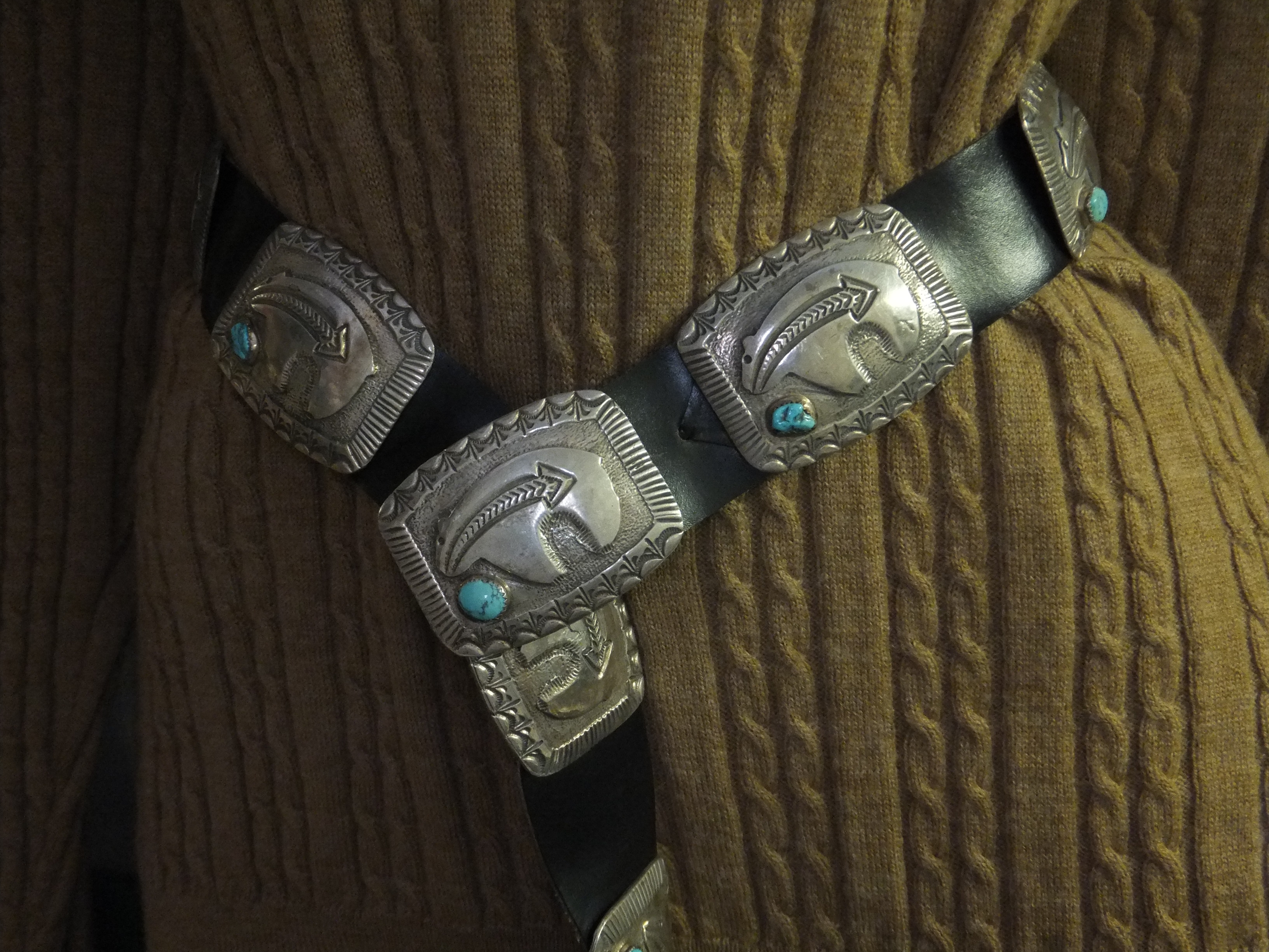 Concho Belt Sterling Silver Turquoise Dan Lovato