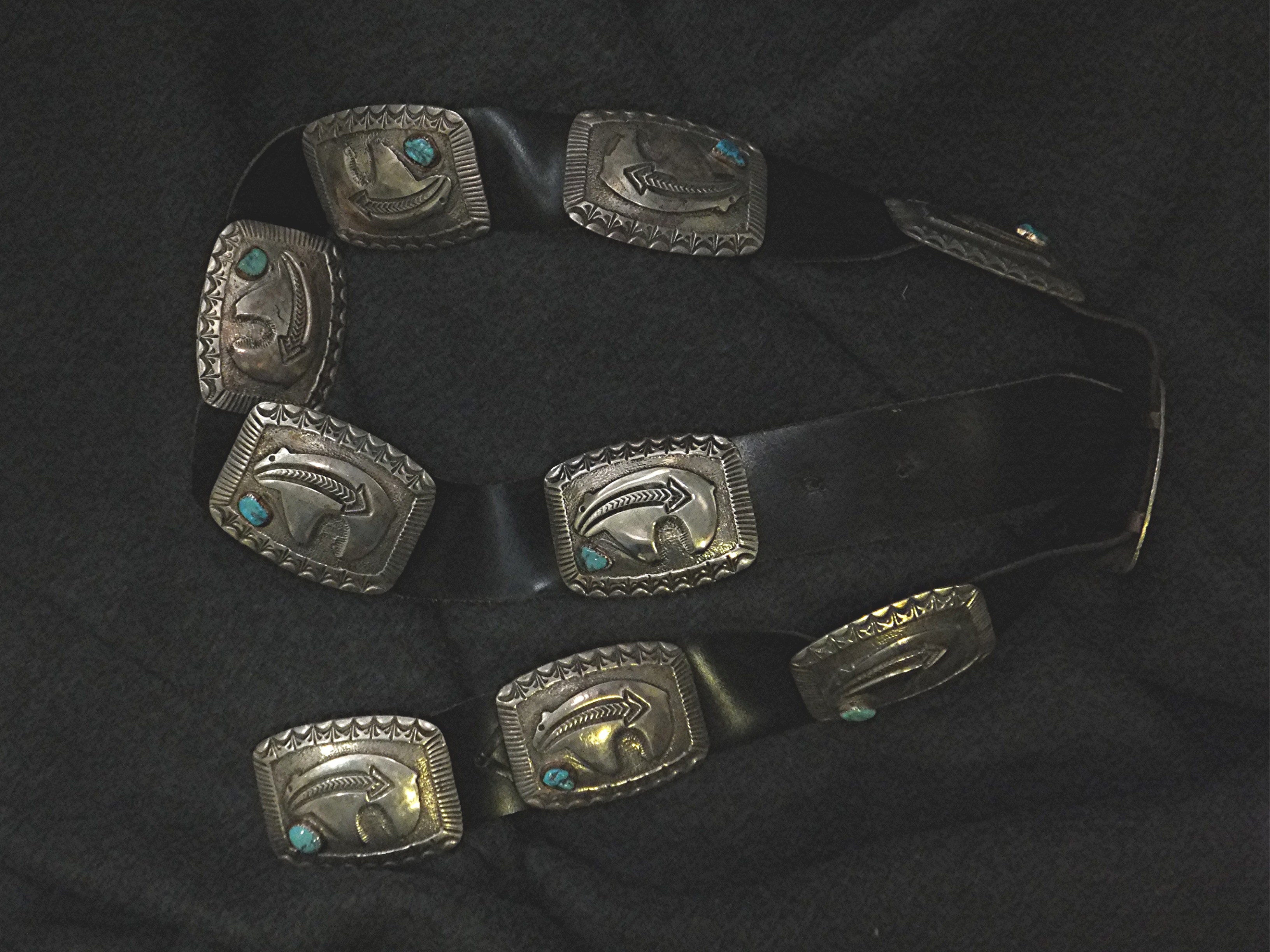 Concho Belt Sterling Silver Turquoise Dan Lovato
