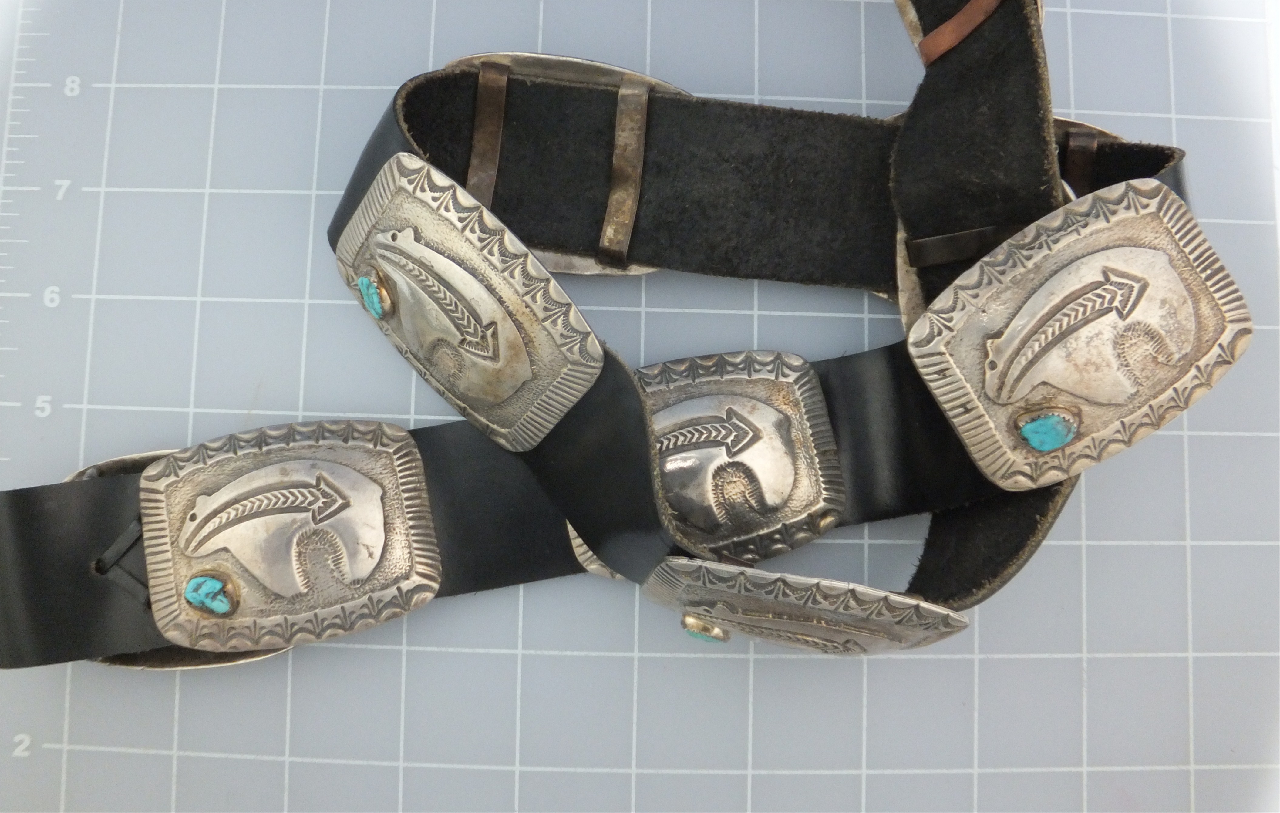 Concho Belt Sterling Silver Turquoise Dan Lovato